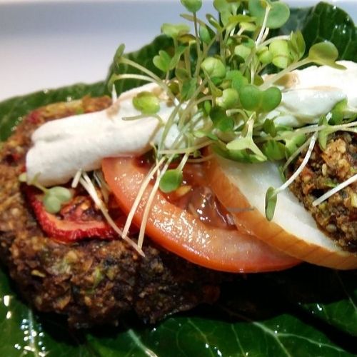 tomato topped vegetable dish