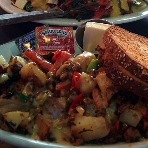 toast Smuckers on vegetable dish